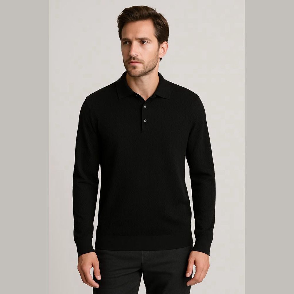 Greg Norman Mens XL Long Sleeve Polo Shirt Cotton
